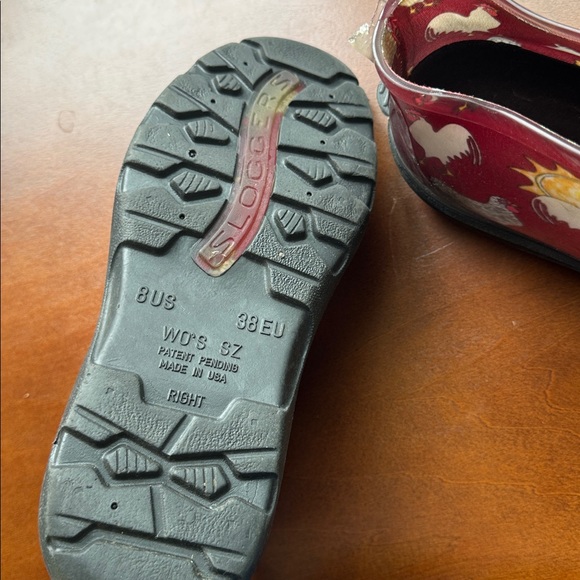 EUC Chicken Sloggers Ankle Rain Boots Maroon Chicken boots Waterproof - Picture 4 of 5